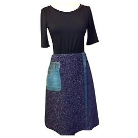 CHRISTIAN LACROIX ROCK ROCK HOLSTER BIMATERIELLE STRICK LIGHT JEANS T40