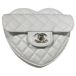 Borsa Chanel Heart in pelle bianca