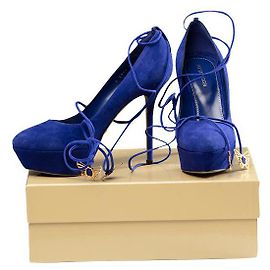 Décolleté Sergio Rossi in camoscio blu royal
