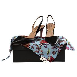 Zapatos de Tacón Diane Von Furstenberg Athena Cuero Negro Rosa