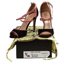 Sandalias Diane Von Furstenberg Anaïs de piel negro y rosa