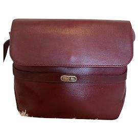 Borsa Dior in pelle bordeaux con logo CD