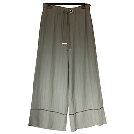 Emporio Armani weite lange Hose hellgrün Baumwolle