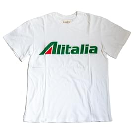 Alberta Ferretti T-Shirt mit Alitalia Logo Weiß Baumwolle