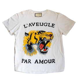 Camiseta Gucci blanca con estampado de algodón