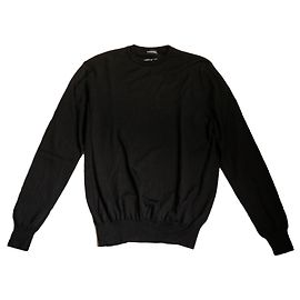 Maglione Balenciaga in lana nero con ricamo sul retro