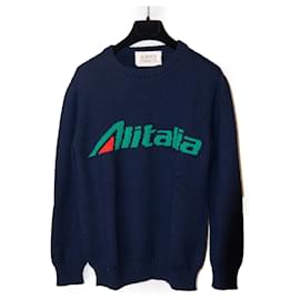 Alberta Ferretti Alitalia Wollpullover marineblau