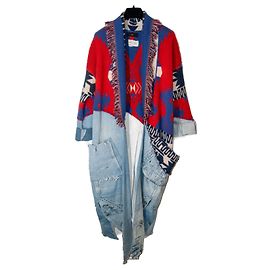 Alanui Strickjacke Mehrfarbig Kaschmir Rot Blau