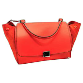 Borsa a mano Céline Trapeze arancione in pelle