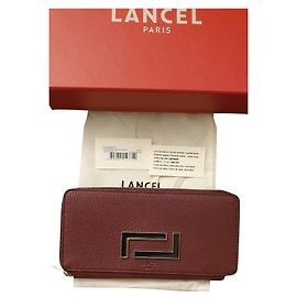 Lancel Pia Geldbörse aus Leder dunkelrot
