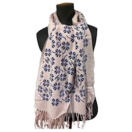 Bufanda Chanel de lana y cachemira rosa y azul