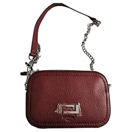 Borsa a tracolla Lancel in pelle martellata bordeaux