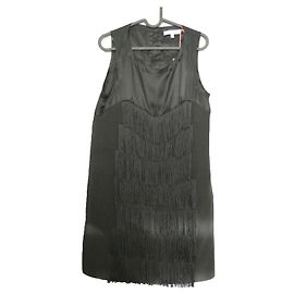 Vestido negro See by Chloé de algodón y viscosa