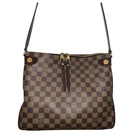 Borsa a tracolla Louis Vuitton marrone in pelle e tela
