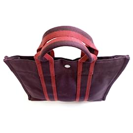Borsa Hermès Toto in tela rosso scuro