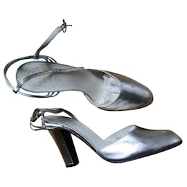 Scarpe in pelle argento, 36,5. - Christian Dior