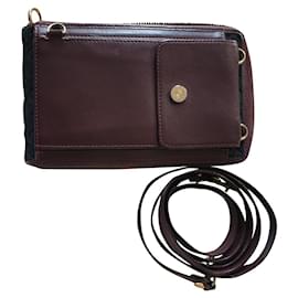 Borsa a tracolla Céline in pelle rosso scuro