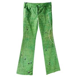 Akris Punto Hose aus grüner Baumwolle