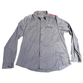 Camicia Armani Jeans blu con cuciture rosse L