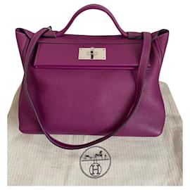 Borsa Hermès 24/24 in Pelle Clemence Anemone