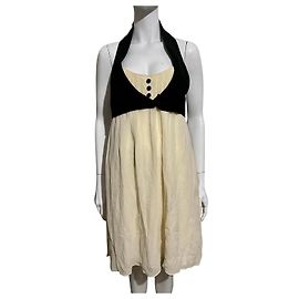 Temperley London Tuxedo Seidenkleid Schwarz Creme
