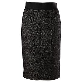 Falda lápiz de tweed Giambattista Valli en lino gris