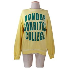 Dondup Rundhals-Sweatshirt aus gelber Baumwolle