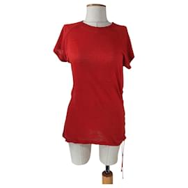 Top Iro in lino rosso M