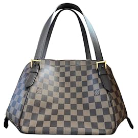 Borsa a mano Louis Vuitton Belem MM Marrone in Tela