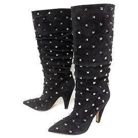 SCARPE STIVALI VALENTINO QW2S0H82DIW ROCKSTUD 38.5 Stivali di camoscio nero