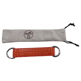 Bufanda de piel de cocodrilo Hermes cinturón naranja - Hermès