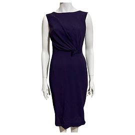 Alberta Ferretti Vestido roxo mescla de lã