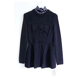 Dior vor dem Herbst 15 Pailletten-Strick-Schößchen-Top