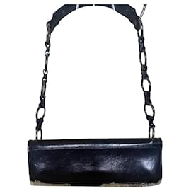 Sac Pochette Yves Saint Laurent en Cuir Marron Foncé