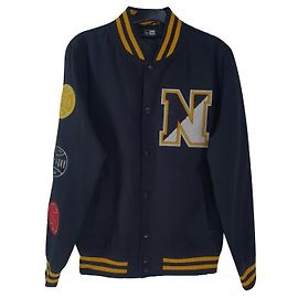 Autre Marque Giacca Varsity New Era Heritage Patch Blu Navy Cotone