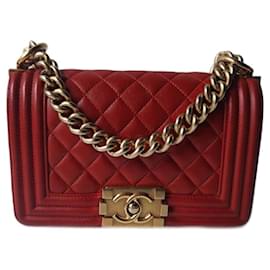 Chanel Mini Boy Tasche Rot Lammleder