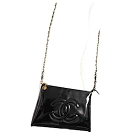 Chanel Clutch Bag aus schwarzem Lackleder