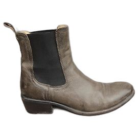 Frye Leder Stiefeletten Khaki 39,5