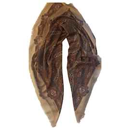 Sciarpa in seta e lana BELLOGGIA DE CARON 135x135 cm - Autre Marque