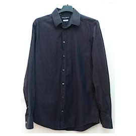 Camicia Dolce & Gabbana Gold Series Nera a Righe Blu Cotone M