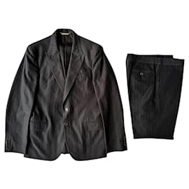 Roberto Cavalli dark blue pinstripe cotton suit