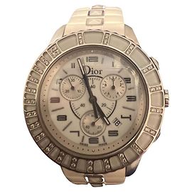 Christian Dior Christale weiße Diamant Armbanduhr