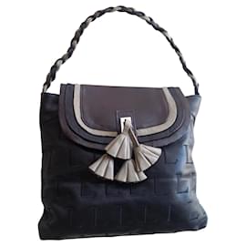 Autre Marque Borsa a mano LANCASTER in pelle multicolore con manico intrecciato