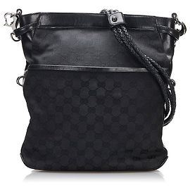 Borsa a tracolla Gucci in tela GG nera