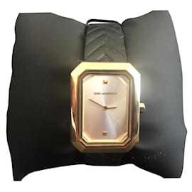 Karl Lagerfeld Only Time Armbanduhr Leder Schwarz