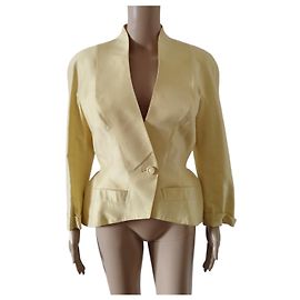 Giacca Thierry Mugler in lino giallo