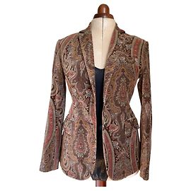Autre Marque Giacca in velluto fantasia paisley