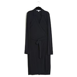 Diane Von Furstenberg The Wrap Wickelkleid Viskose Dunkelblau