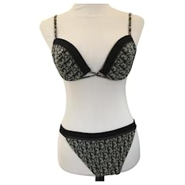 Traje de baño de dos piezas Dior Monograma Negro Azul