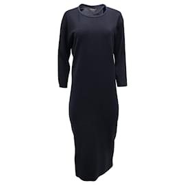 Isabel Marant Vestido Deena con panel de dos tonos en lana azul marino
